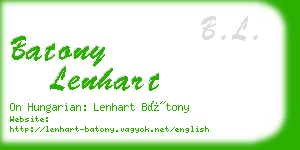batony lenhart business card